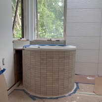Curved vanity detail
