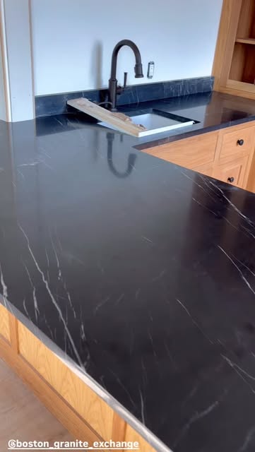Dark stone counter